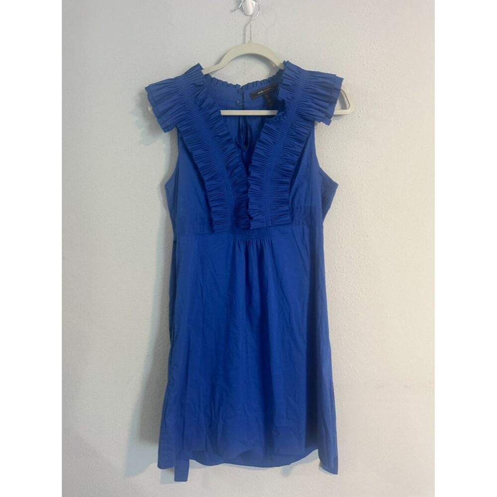 BCBG MaxAzria Blue Dress Women Size S Ruffle Sleeveless Mini Dress Sapphire - Picture 2 of 9
